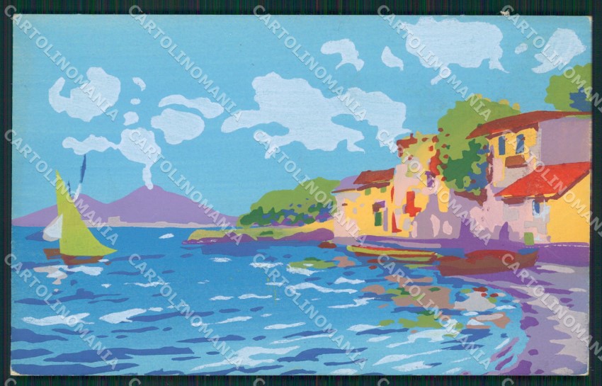 Napoli ? Dipinta a mano Alterocca cartolina KB3821 – fronte