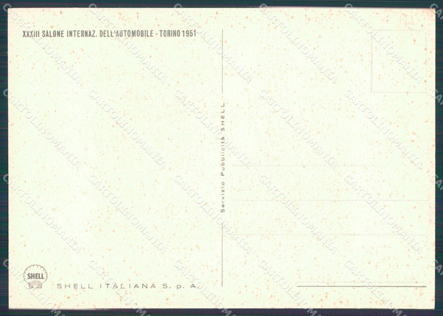 Torino Città Salone Automobile 1951 Pubblicitaria Shell FG cartolina KB3827 – retro