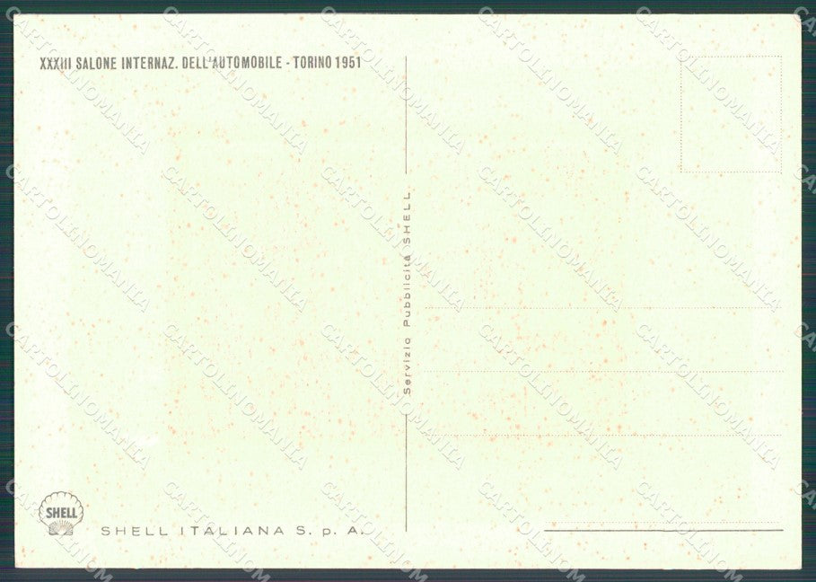 Torino Città Salone Automobile 1951 Pubblicitaria Shell FG cartolina KB3830 – retro