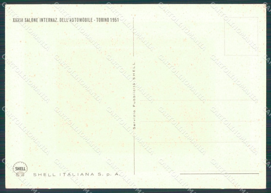 Torino Città Salone Automobile 1951 Pubblicitaria Shell FG cartolina KB3831 – retro