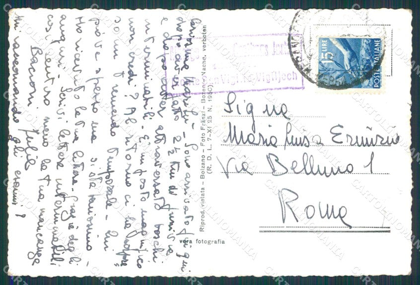Bolzano Giogo di San Vigilio PIEGHINA Foto cartolina KB3865 – retro
