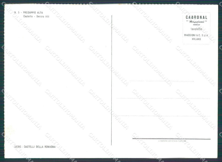 Forlì Predappio FG cartolina KB3882 – retro