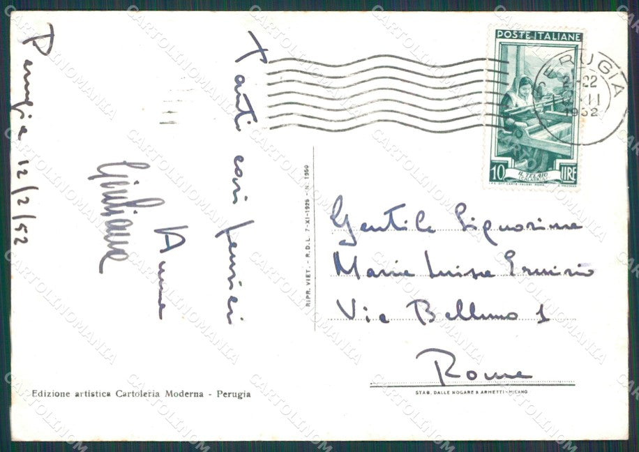 Perugia Città FG cartolina KB3885 – retro
