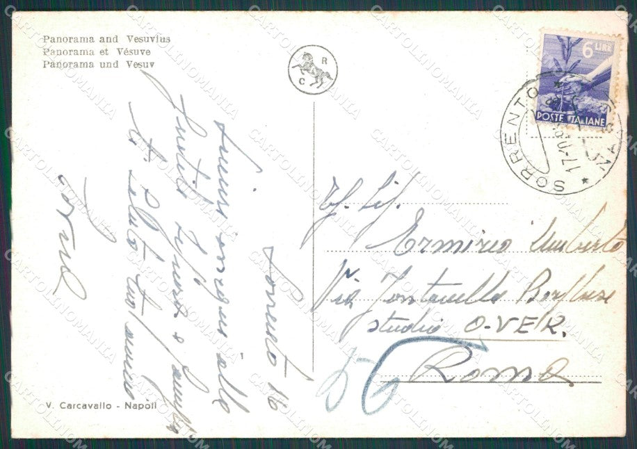 Napoli Sorrento Vesuvio FG cartolina KB3904 – retro