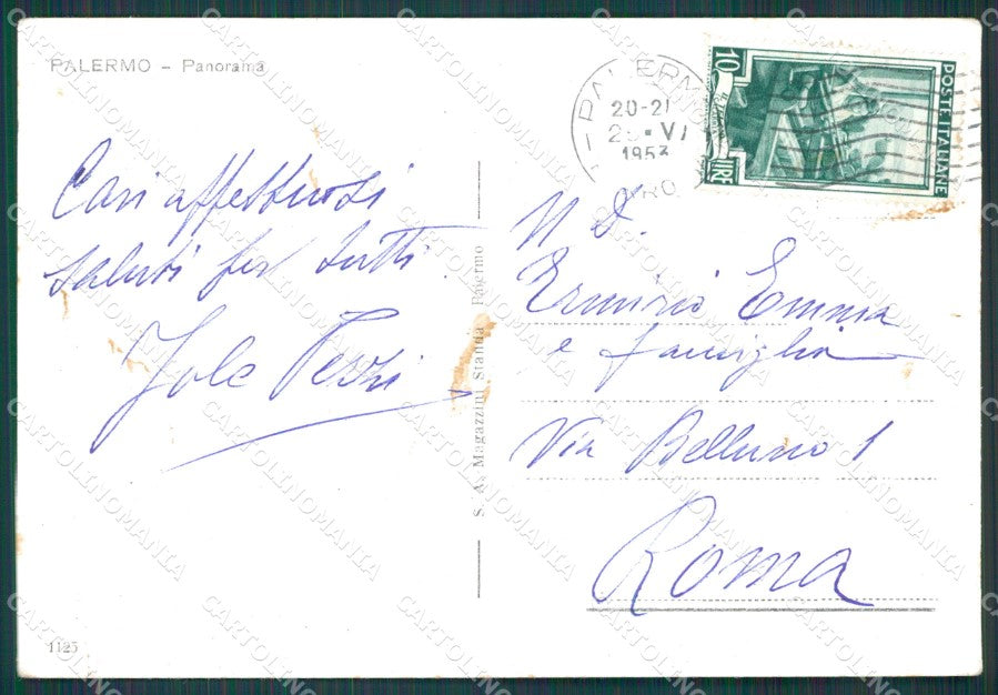 Palermo Città PIEGA FG cartolina KB3920 – retro