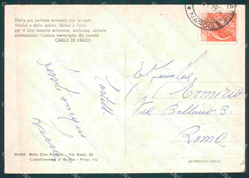 Napoli Vico Equense Monte Faito Saluti da FG cartolina KB3925 – retro