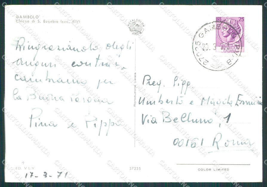 Pavia Gambolò PIEGHINA Foto FG cartolina KB3939 – retro