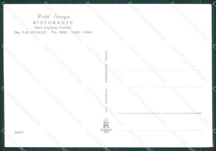 Frosinone Fiuggi Fonte Foto FG cartolina KB3949 – retro