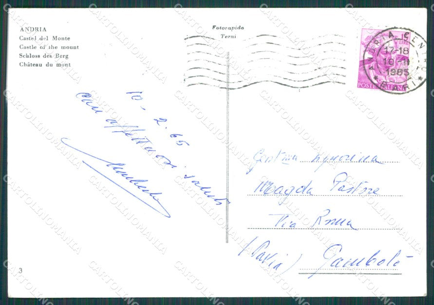 Bari Andria PIEGHINA Foto FG cartolina KB3953 – retro