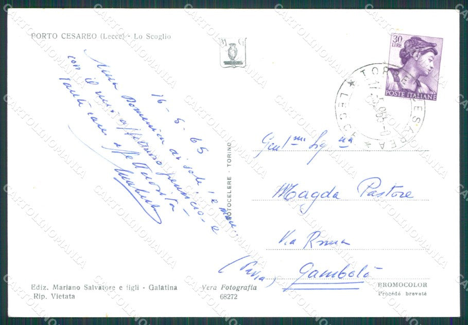 Lecce Porto Cesareo Foto FG cartolina KB3956 – retro