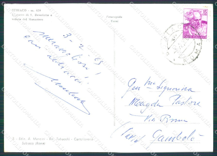 Roma Subiaco PIEGHE Foto FG cartolina KB3992 – retro