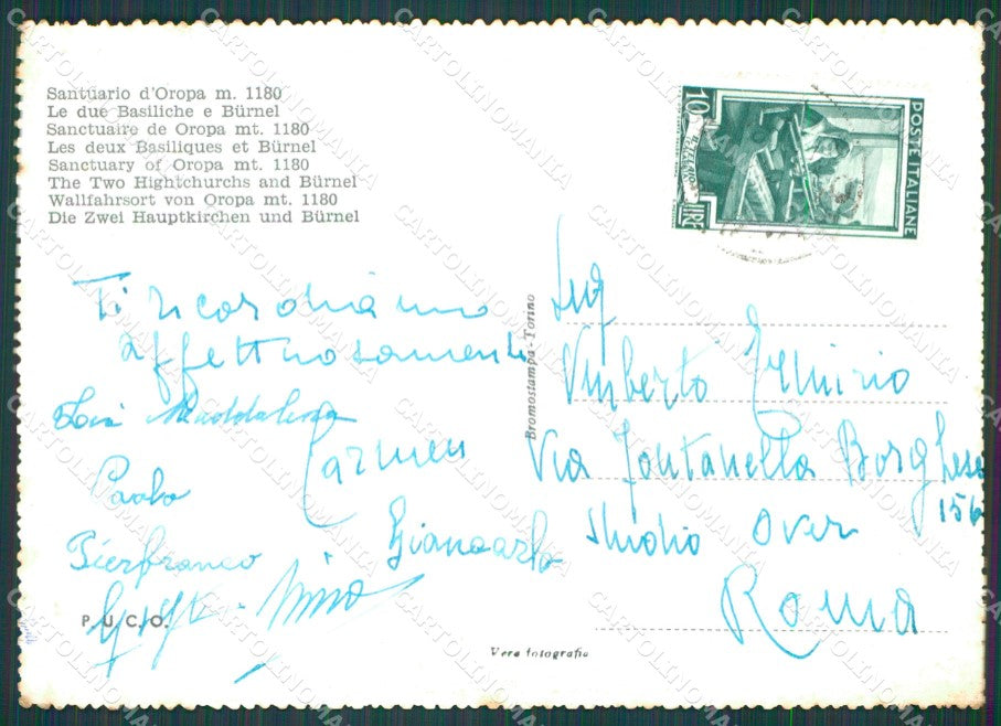 Biella Oropa Santuario di Foto FG cartolina KB4029 – retro