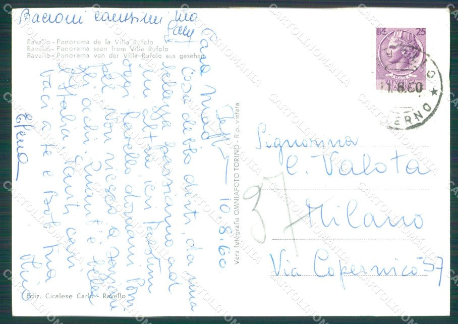 Salerno Ravello Foto FG cartolina KB4038 – retro