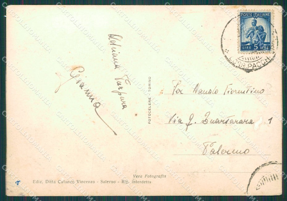 Salerno Città PIEGHINA ABRASA Foto FG cartolina KB4078 – retro