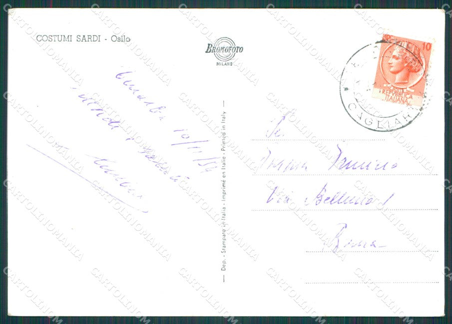 Sassari Osilo Costumi STRAPPINO Foto FG cartolina KB4093 – retro
