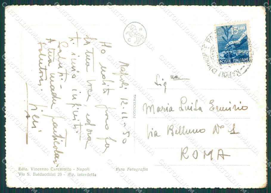 Napoli Santa Lucia PIEGA Foto FG cartolina KB4104 – retro