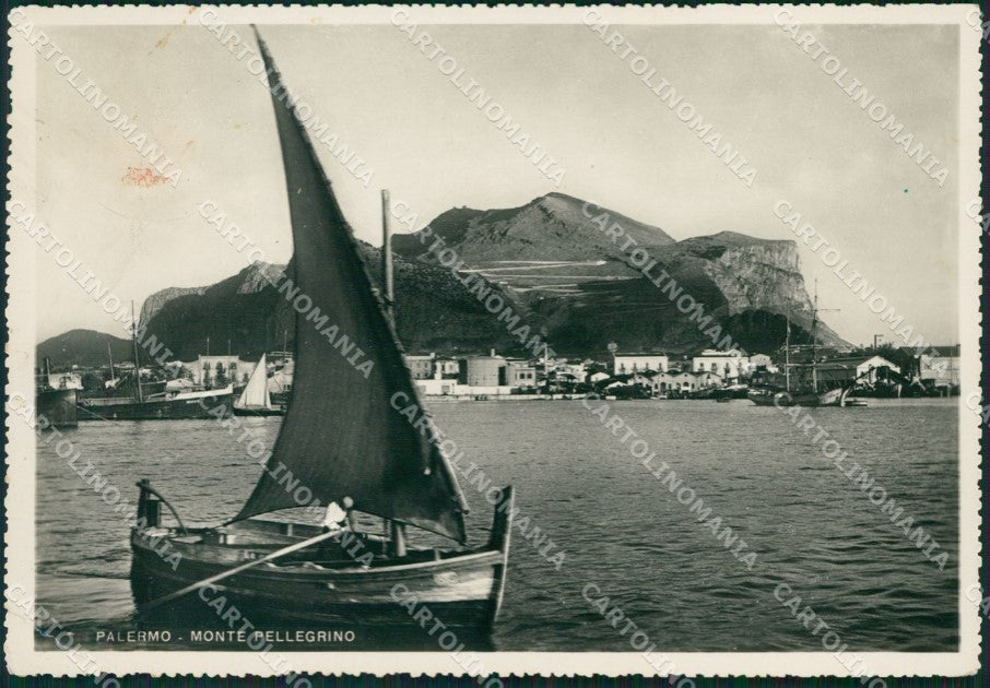 Palermo Città Monte Pellegrino Barca PIEGA Foto FG cartolina KB4112 – fronte