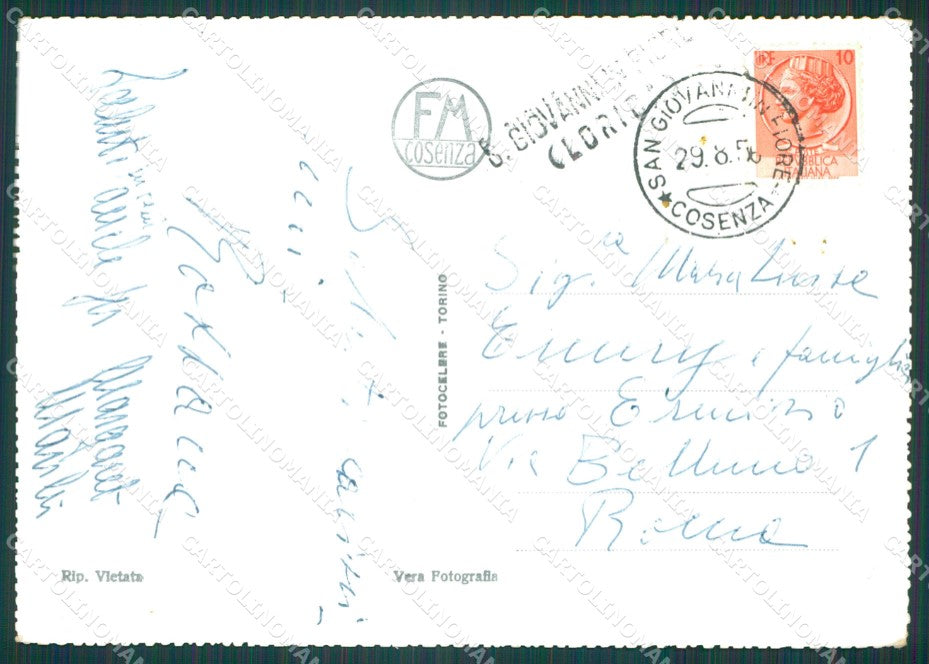 Cosenza San Giovanni in Fiore Lago Arvo Sila PIEGHINA Foto FG cartolina KB4117 – retro