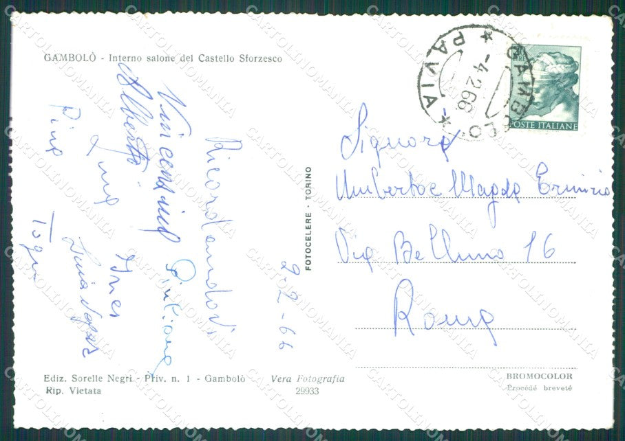 Pavia Gambolò STRAPPINO Foto FG cartolina KB4142 – retro