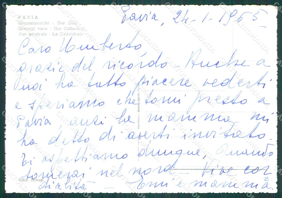Pavia Città Foto FG cartolina KB4147 – retro