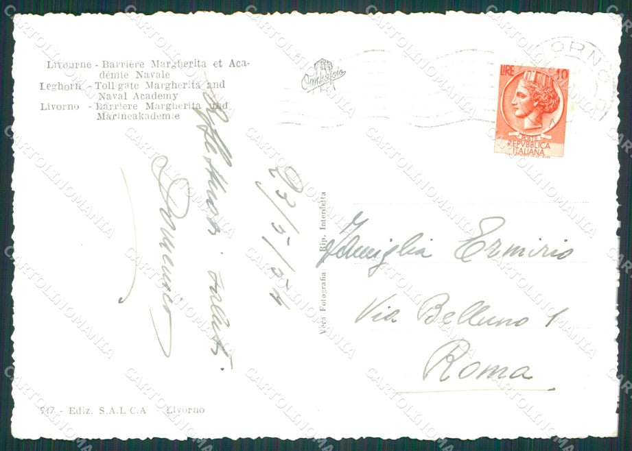Livorno Città Accademia Navale Foto FG cartolina KB4151 – retro
