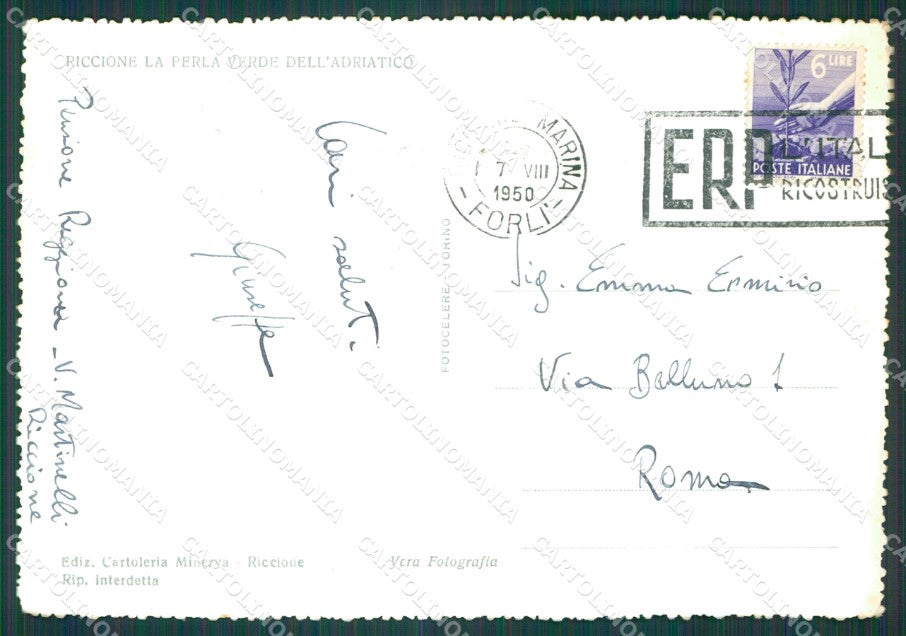 Rimini Riccione Barche Foto FG cartolina KB4155 – retro