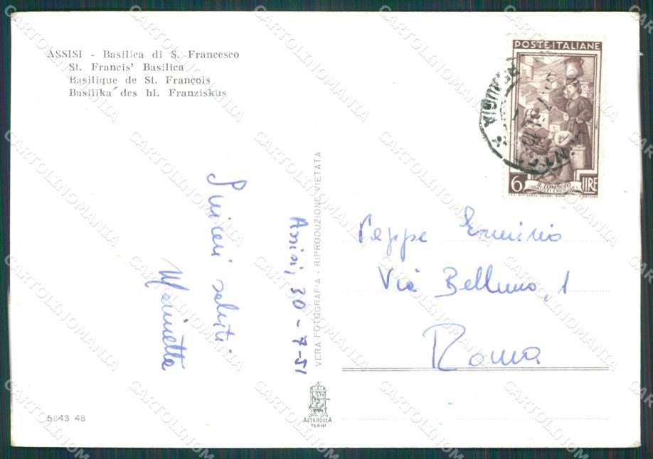 Perugia Assisi Foto FG cartolina KB4162 – retro