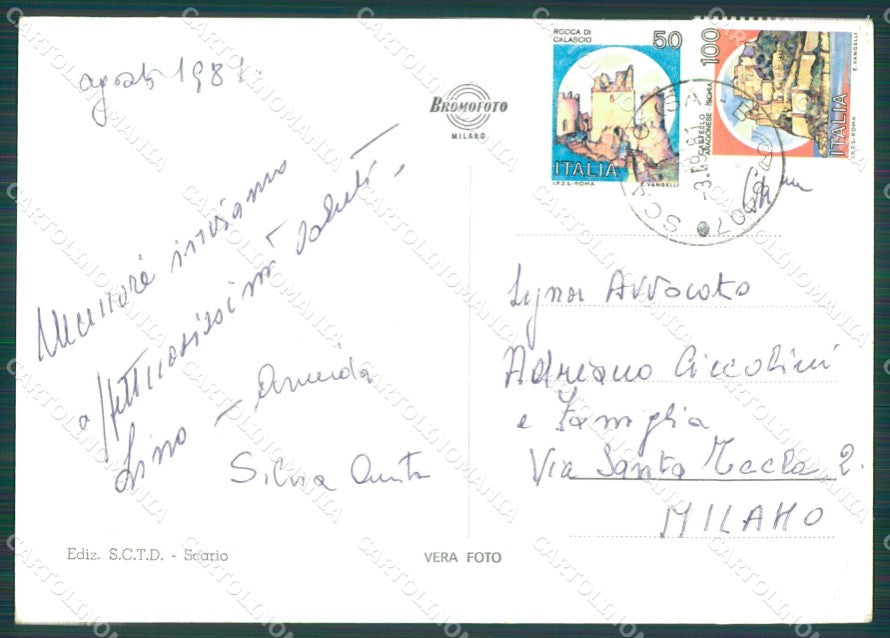 Salerno Scario Marina di Fuochi PIEGHINA ABRASA Foto FG cartolina KB4171 – retro