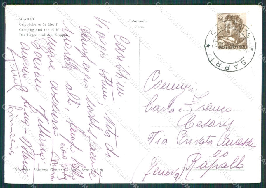 Salerno San Giovanni a Piro Scario PIEGHINE Foto FG cartolina KB4204 – retro