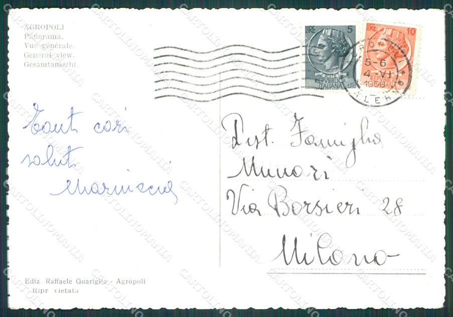 Salerno Agropoli Foto FG cartolina KB4220 – retro