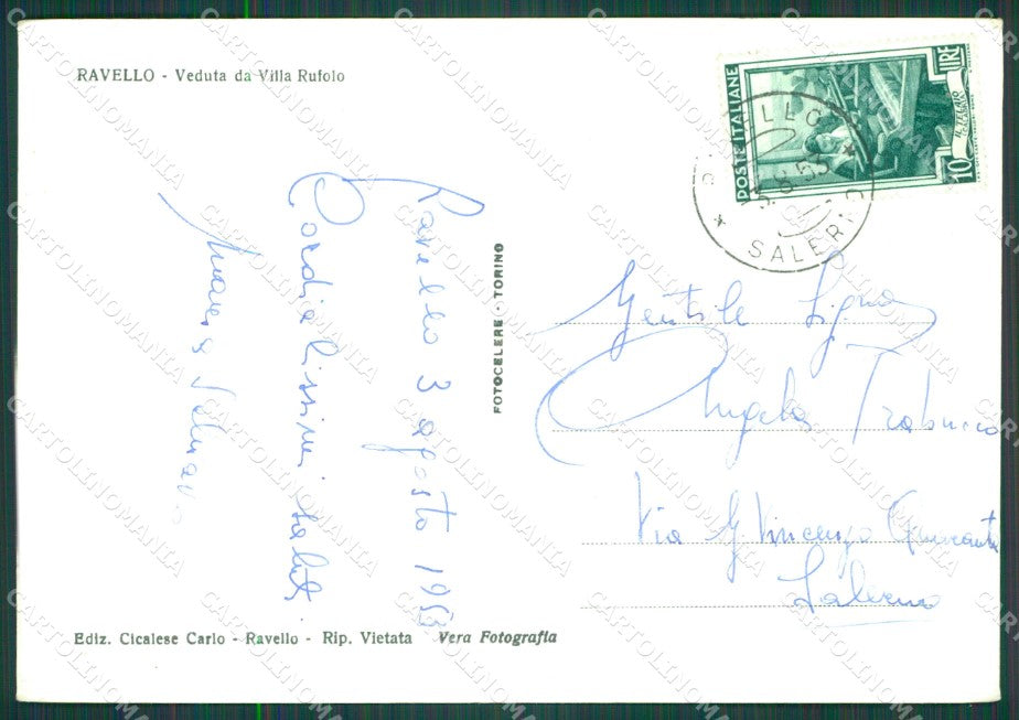 Salerno Ravello Foto FG cartolina KB4248 – retro