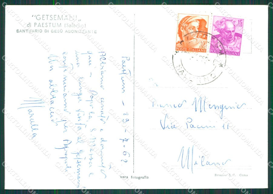 Salerno Capaccio Getsemani Foto FG cartolina KB4269 – retro