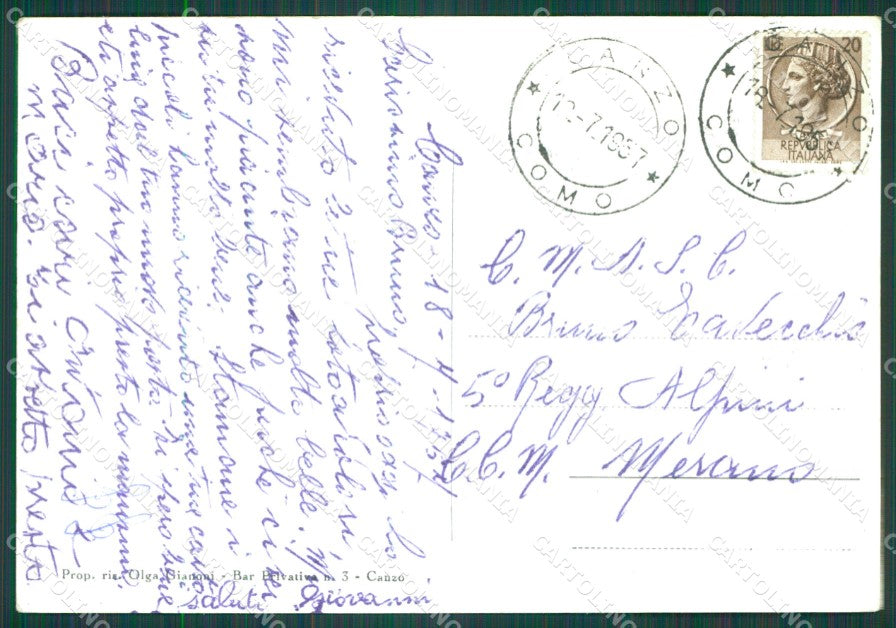 Como Canzo Corni di Foto FG cartolina KB4280 – retro