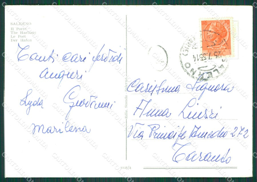 Salerno Città FG cartolina KB4295 – retro