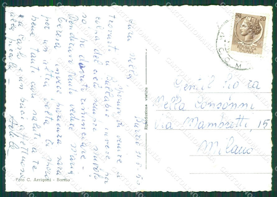 Lecco Barzio PIEGHE Foto FG cartolina KB4309 – retro