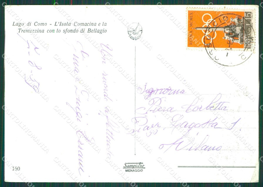 Como Isola Comacina Lago di Como Foto FG cartolina KB4312 – retro