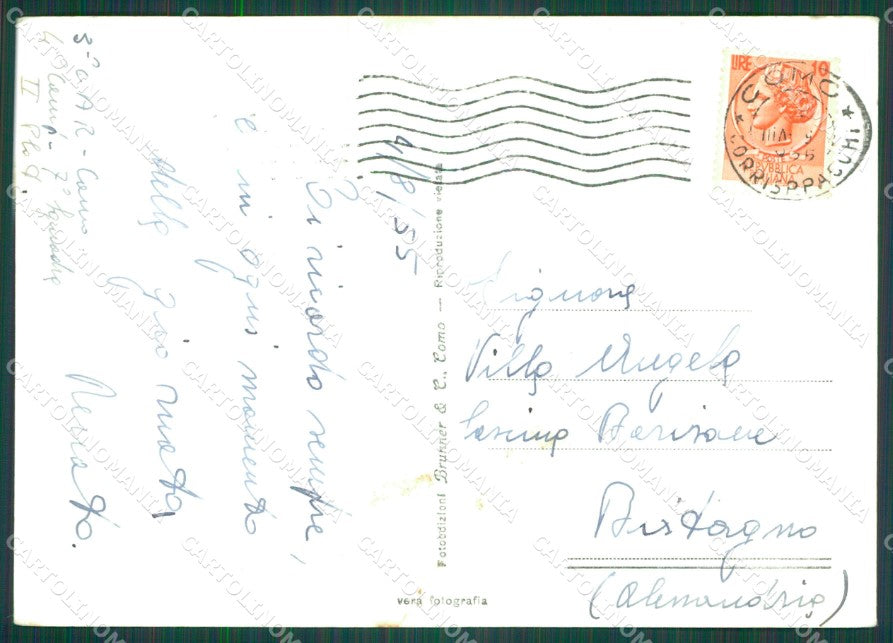 Como Brunate Lago di Como PIEGHINE Foto FG cartolina KB4319 – retro