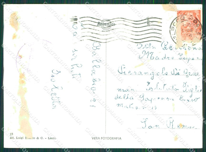 Lecco Ballabio Superiore Monte due Mani ABRASA Foto FG cartolina KB4357 – retro