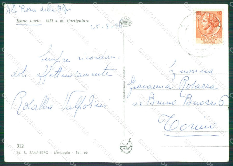 Lecco Esino Lario Foto FG cartolina KB4362 – retro