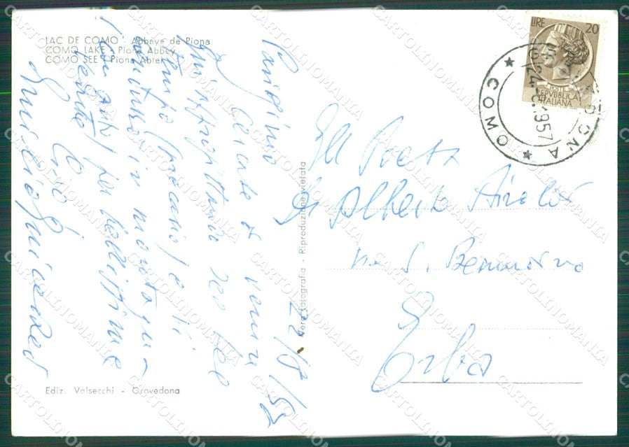 Lecco Colico Piona Abbazia di Foto FG cartolina KB4363 – retro