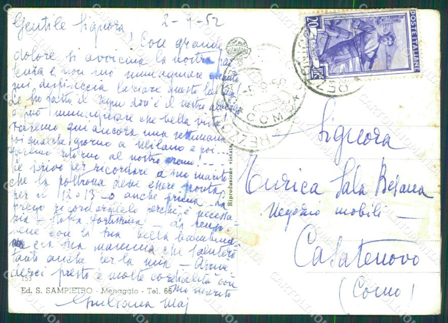 Como Città Lago di PIEGHE Foto FG cartolina KB4364 – retro