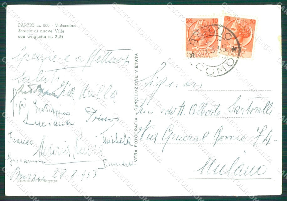 Lecco Barzio Foto FG cartolina KB4380 – retro
