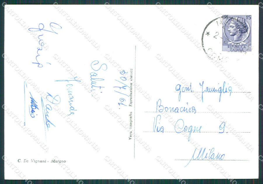 Lecco Margno Pian dell Betulle Foto FG cartolina KB4400 – retro