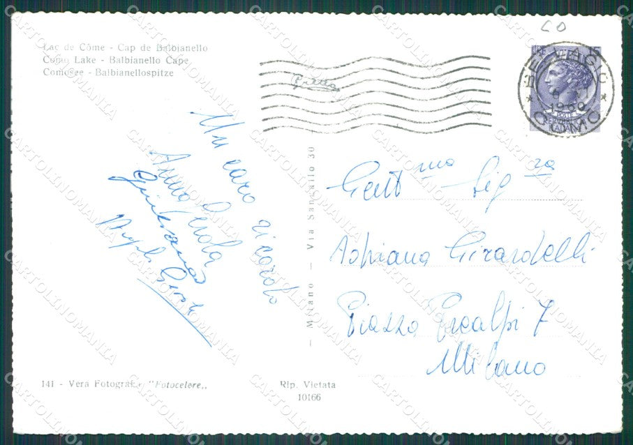 Como Punta Balbianello Lago di Como Barche Foto FG cartolina KB4404 – retro