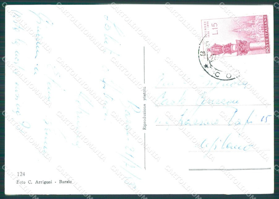Lecco Barzio Seggiovia Piani di Bobbio Foto FG cartolina KB4412 – retro