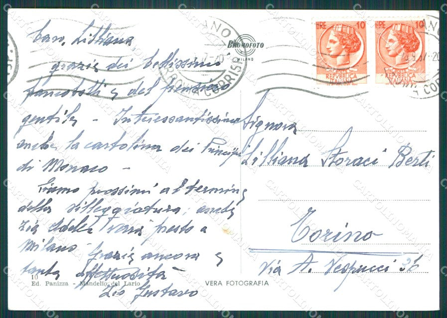 Lecco Mandello del Lario Lago di Como Foto FG cartolina KB4416 – retro