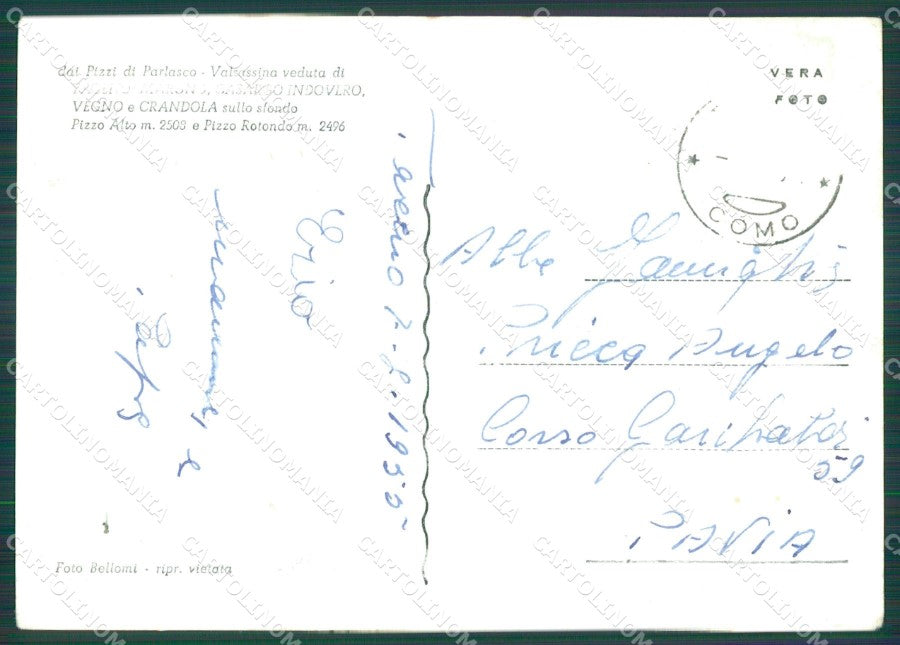 Lecco Taceno Margno Casargo Foto FG cartolina KB4420 – retro