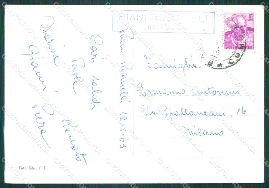Lecco Grigna Meridionale Gruppo del Fungo Foto FG cartolina KB4424 – retro