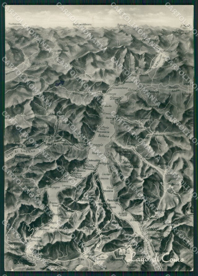 Como Lago di Mappa Foto FG cartolina KB4437 – fronte