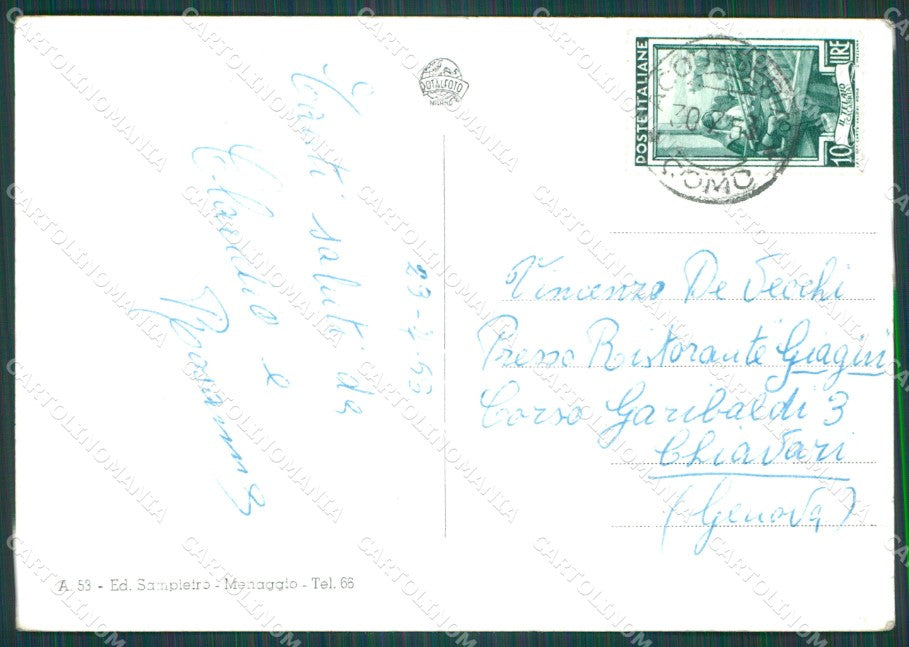 Como Menaggio Lago di Como Barca Foto FG cartolina KB4475 – retro